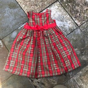 Red Plaid Holiday Girls Dress